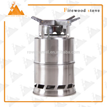 Outdoor Portable Camping Wood Stove Backpacking Stainless Steel Stove Multi Fuel Burner